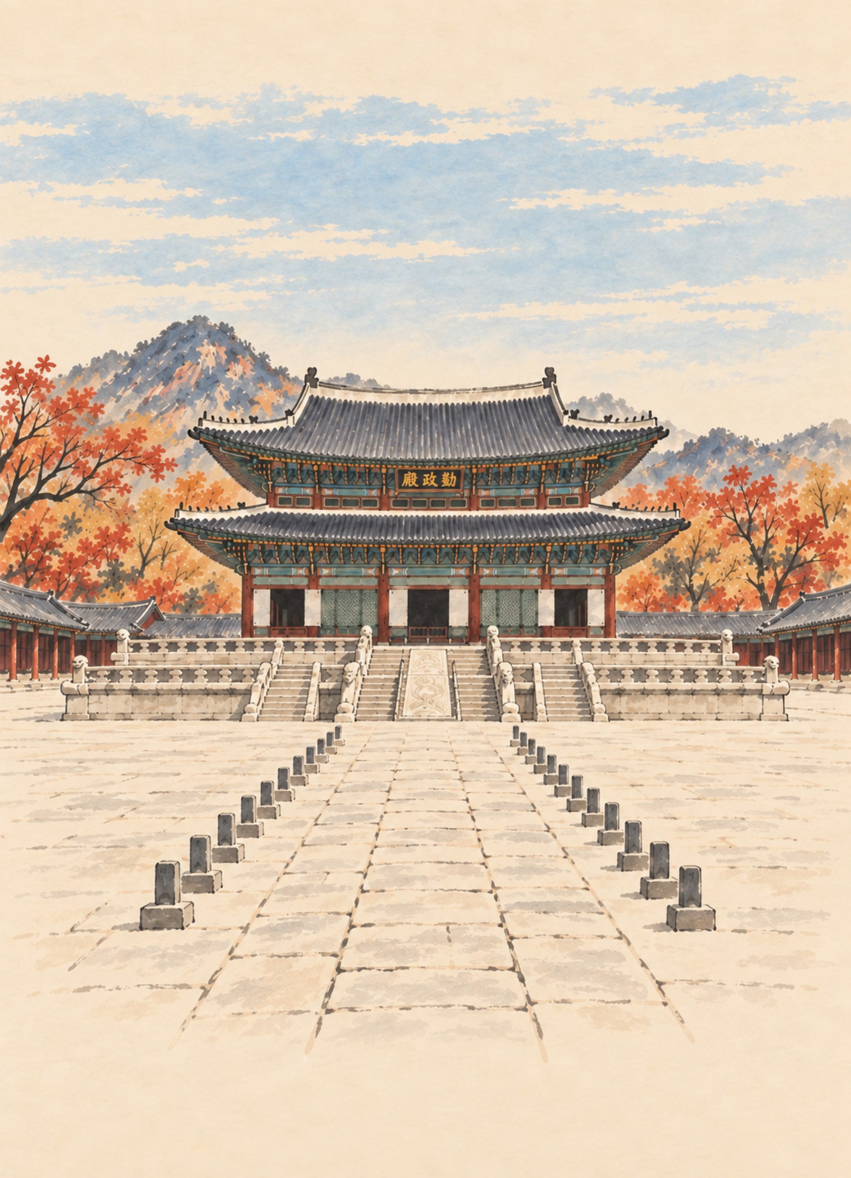 경복궁 근정전의 가을 풍경